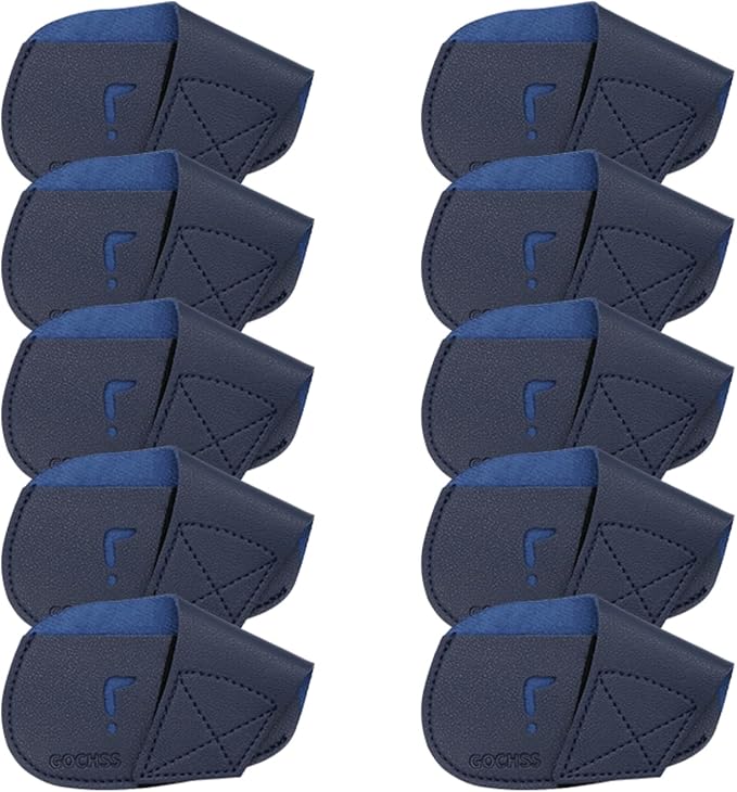 I Golf Iron Headcovers 10pcs PU Fit Both Right-Handed Clubs Golf Club Protector by GOCHSS