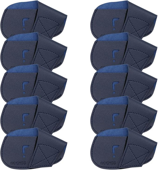 I Golf Iron Headcovers 10pcs PU Fit Both Right-Handed Clubs Golf Club Protector by GOCHSS
