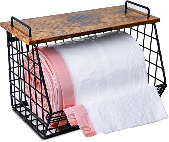 Extra Large Trash Bag Holder Under Sink, Wall Mounted Garbage Bag Dispenser by IntreLife
