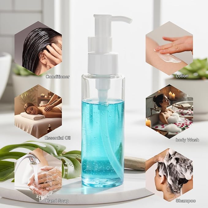 10 Pack 3.4 Oz/100ml Travel Pump Bottle TSA Approved Empty Plastic Pump Bottles - Image 6