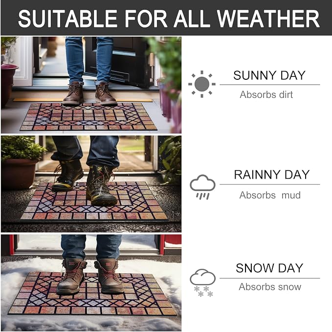 CHICHIC Welcome Door Mat 18 x 30 Inch Front Doormat Outdoors - Image 6