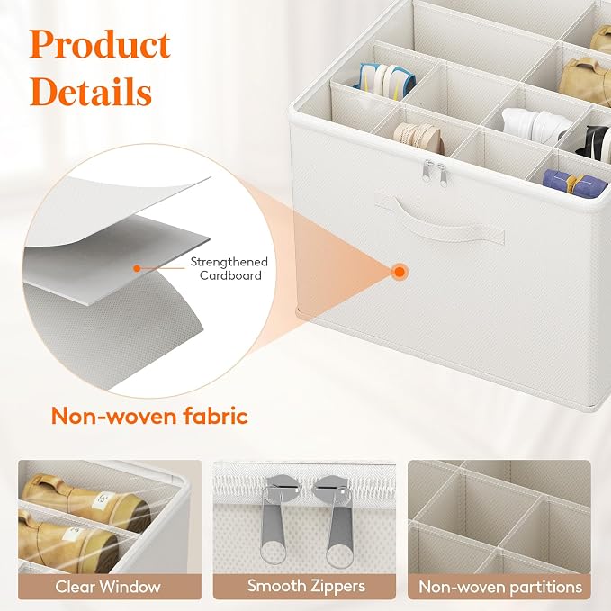 Lifewit Shoe Storage Organizer for Closet Fits 12-16 Pairs, Fabric Large Shoe - Image 3