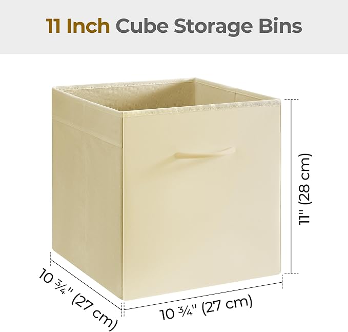 StorageWorks Beige Storage Cubes, 11 Inch Cube Storage Bins - Image 2