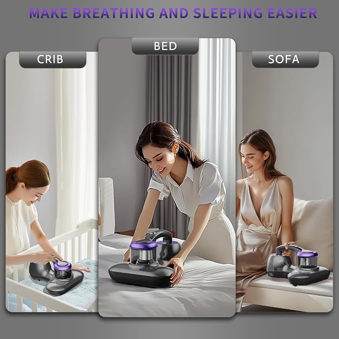 Mattress Vacuum Cleaner, Handheld UV Bed Vacuum Cleaner 16KPa & 12800 - Image 7