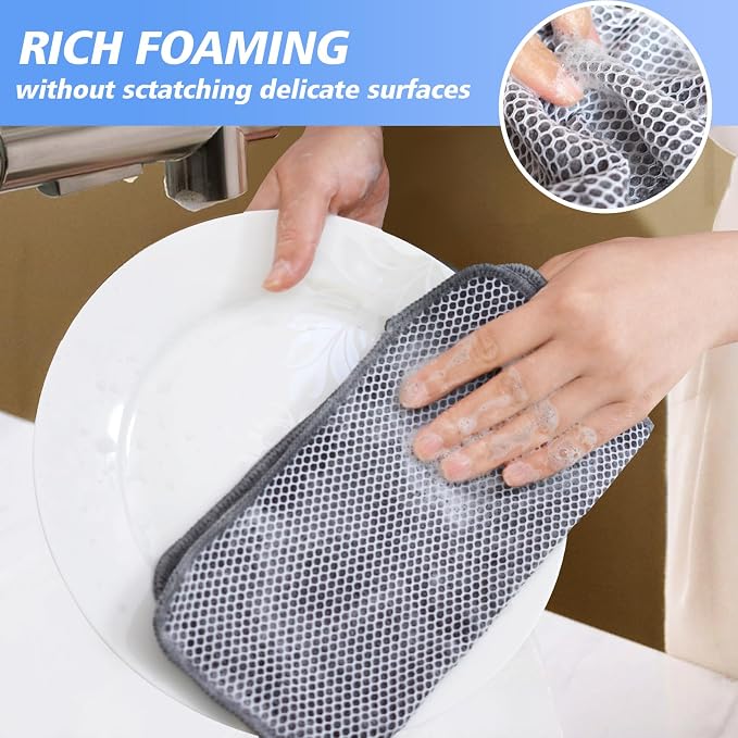 KinHwa Kitchen Washcloths for Dishes Absorbent Microfiber Dish Cloths Quick Dry - Image 3