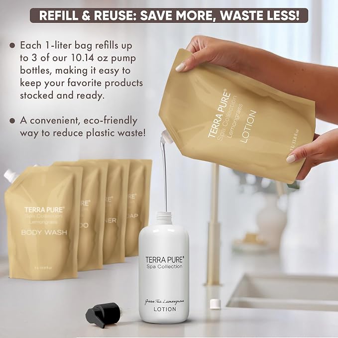 Terra Pure Spa Collection 1 Liter Lotion Refill Bag - Image 3