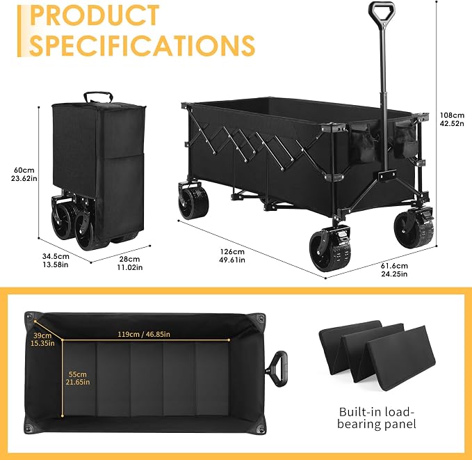 49''L Collapsible Foldable Extended Wagon - Image 3