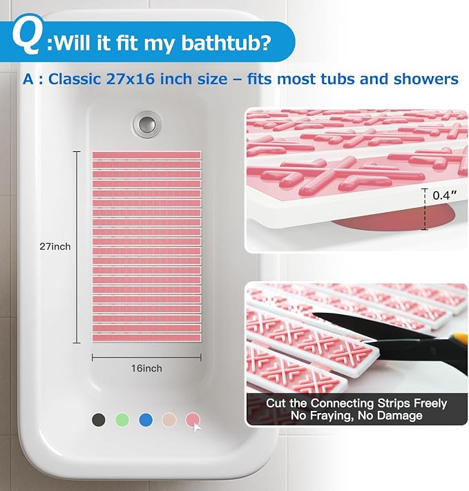 Matace Non Slip Rubber Bathtub & Shower Mat - Image 4