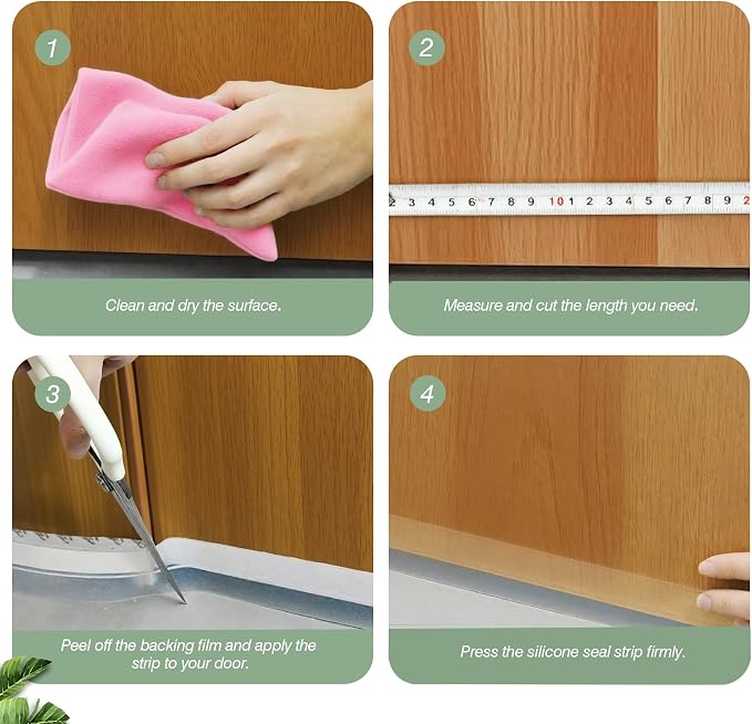 Silicone Weather Stripping Door Seal Strip, 16.4 Feet Self Adhesive Sealing - Image 7