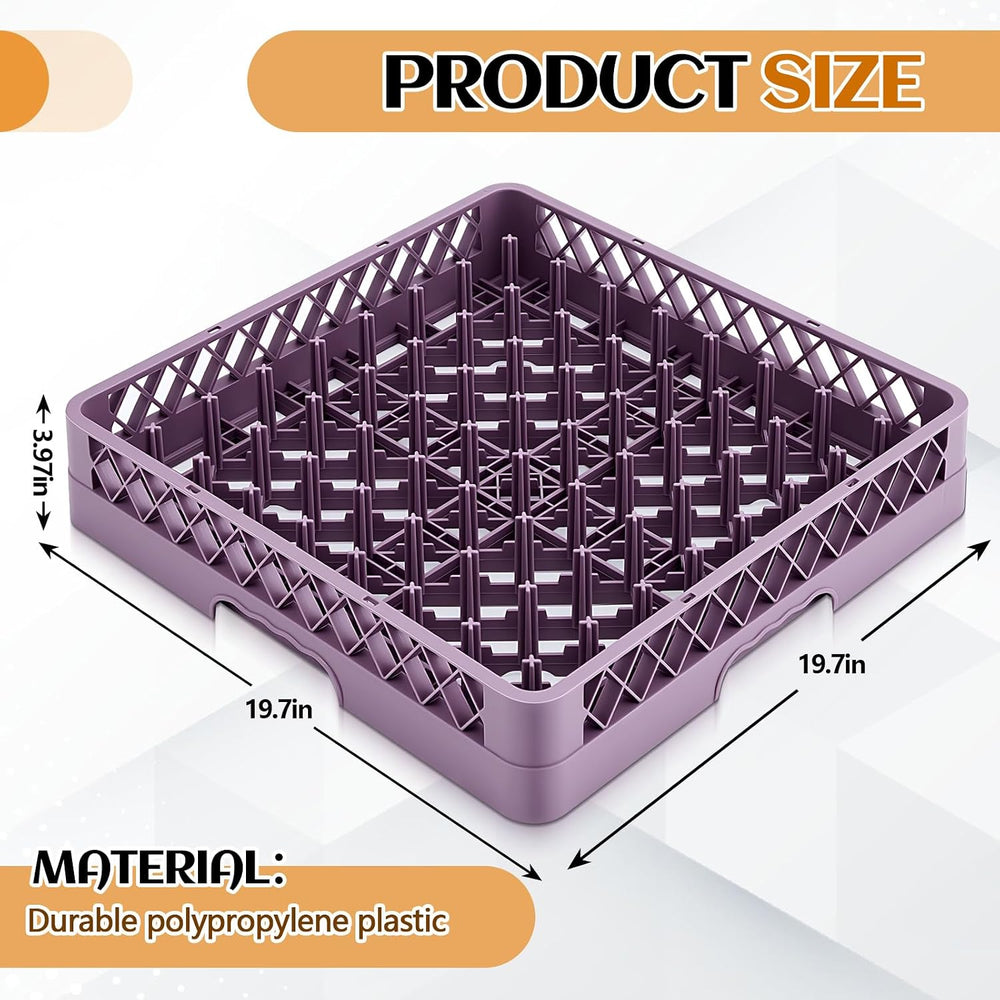 Aurelema 1 Pack Commercial Dishwasher Tray Rack, Peg Dish, Purple