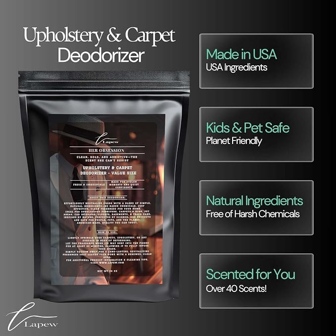 Her Obsession Carpet Freshener Powder Refill 36 oz | Powerful Odor Eliminator - Image 5