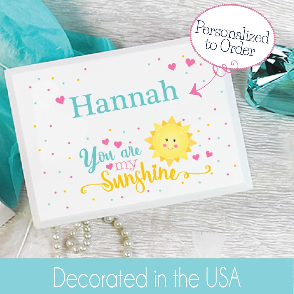 My Bambino Personalized Girls Jewelry Box | Stemmed Flower Lift Top Jewelry B...