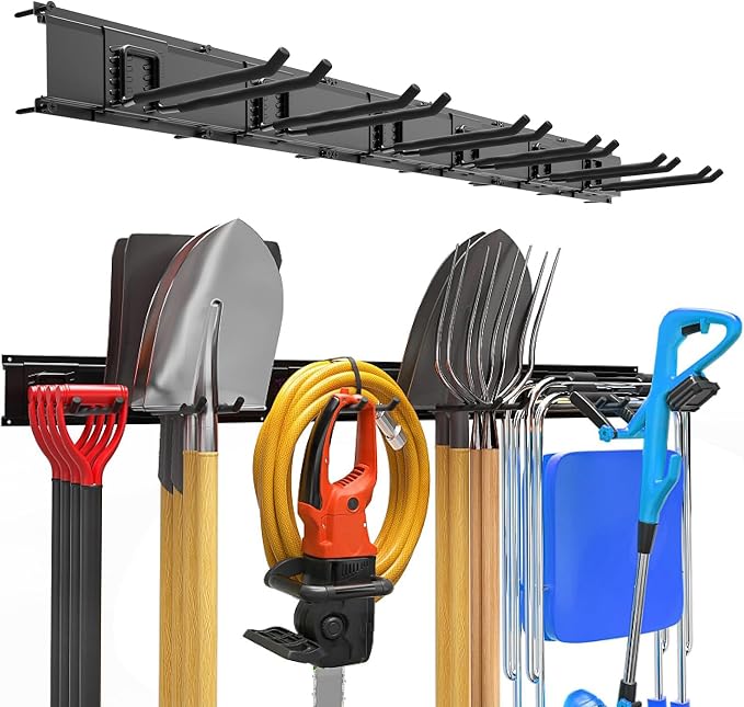 Garage Garden Tool Organizer Wall Mount, Heavy Duty Garage Tool Storage Rack 48 by Wallavant