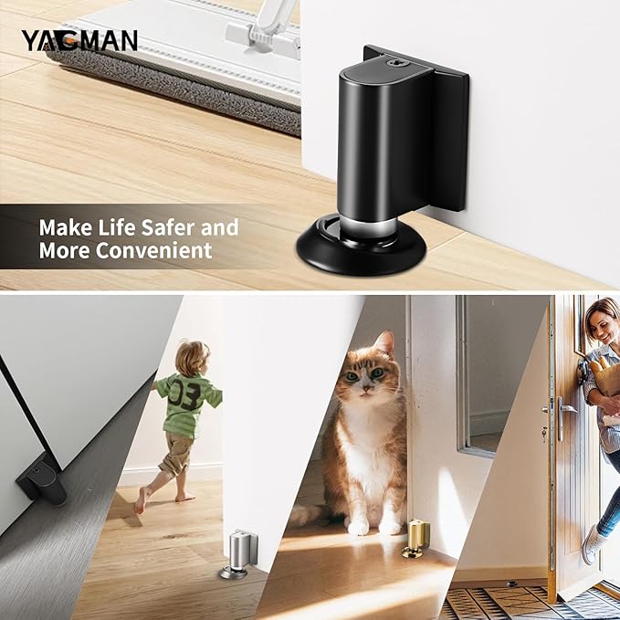 2 Pack Magnetic Door Stoppers Retractable Bottom of Door Holder No Drilling - Image 6