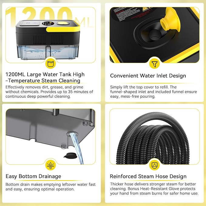 Steam Cleaner, 2500W High Pressure Steam Cleaner - Image 5