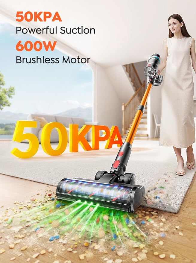 Cordless Vacuum Cleaner, Upgraded 600W 50Kpa 65Mins Vacuum Cleaners - Image 2