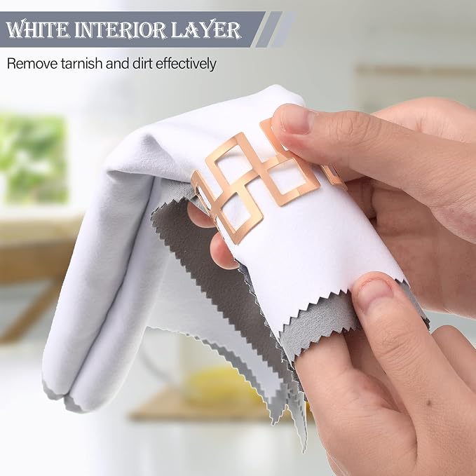 8 Pieces Large Jewelry Polishing Cloth Set Cleaning Cloths Silver Polishing - Image 5