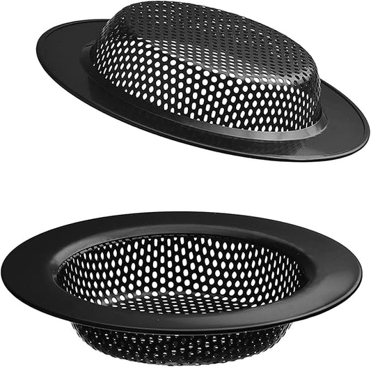 2 Pcs Black Stainless Steel Mesh Sink Drain Strainer, 2.16" Top/1.29" Kitchen by BESSEEK