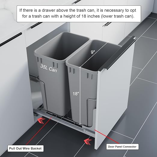 Dowell B18 Aluminum Base Wastebasket Pullout - Image 4