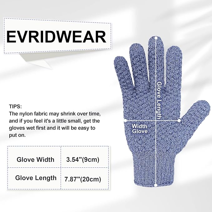Evridwear Exfoliating Glove for Shower Man and Women, Dual Texture Bath Body - Image 3