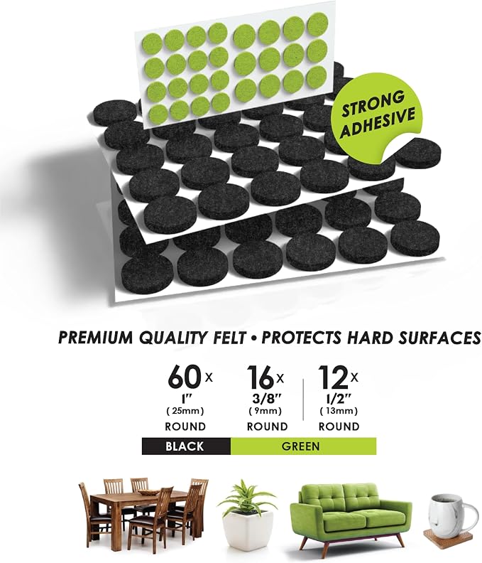 Slipstick Gorilla Felt 1 Inch Furniture Pads Premium Furniture Pads & Chair Leg - Image 4