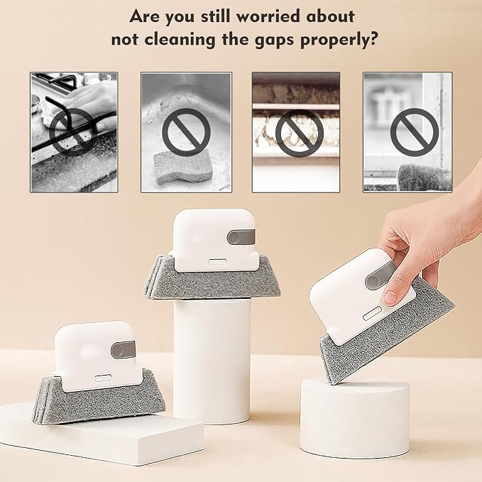 Window Cleaning Brush, 3 in 1 Window Sliding Door Track Cleaner, Tile Lines - Image 5