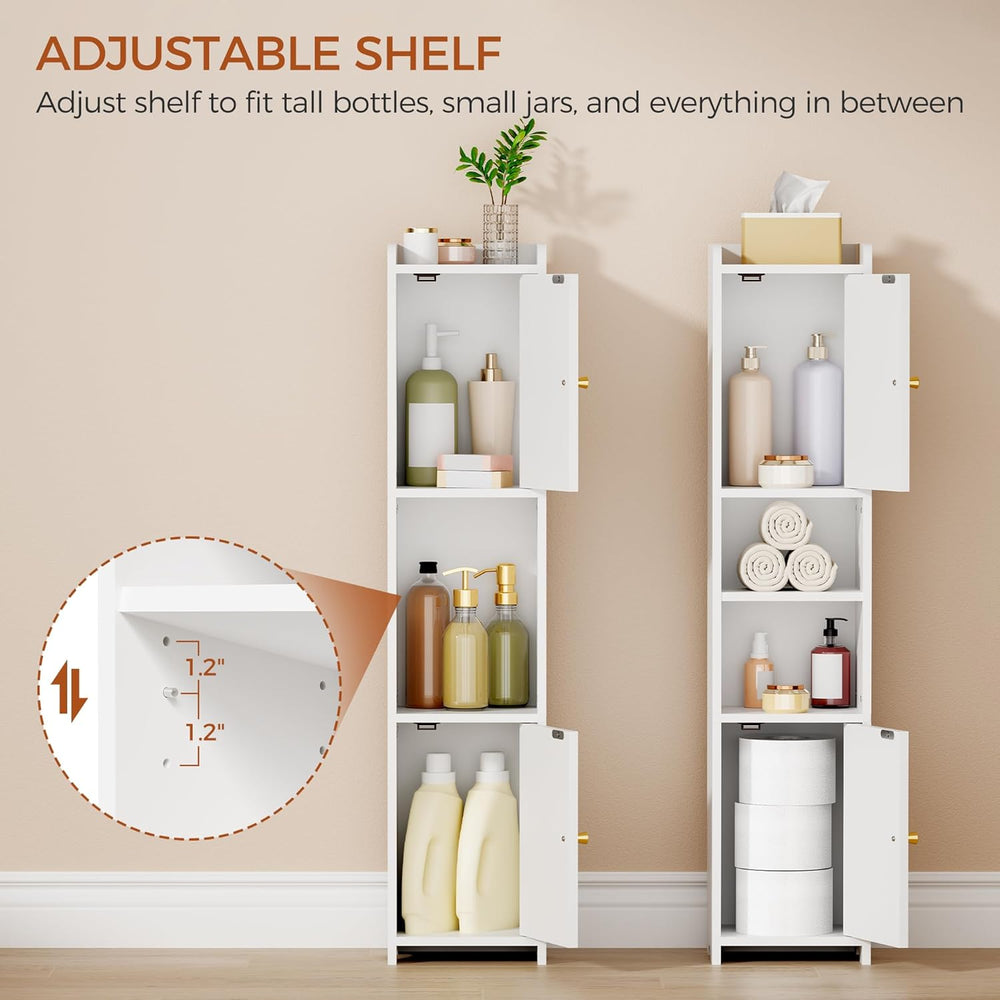ANWBROAD Slim Bathroom Storage Cabinet with 2 Doors and Adjustable Shelf