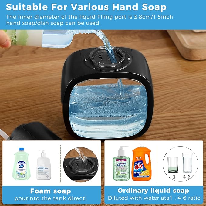 Automatic Foaming Soap Dispenser, 17oz/500ml Touchless Rechargeable - Image 5