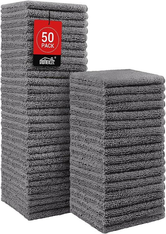 HOMEXCEL Microfiber Washcloths 50 Pack, Highly Absorbent and Soft Face Towel by HOMEXCEL