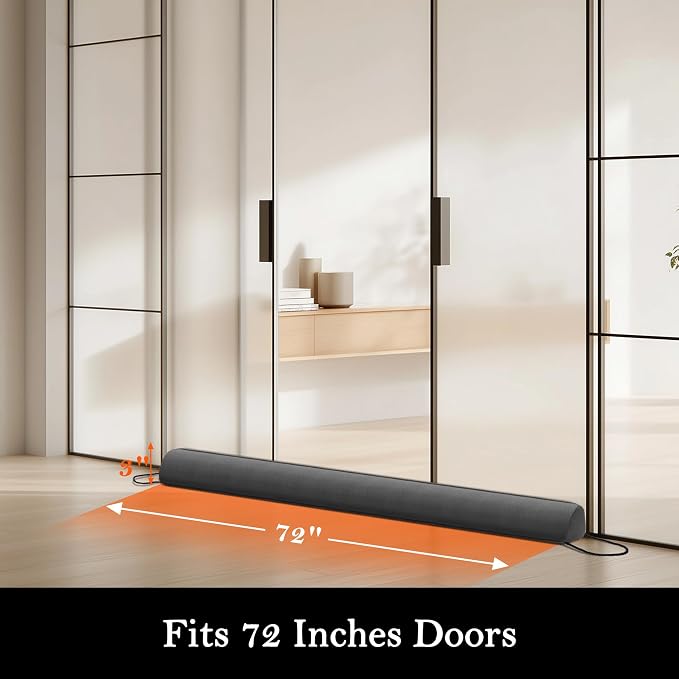 Sunolga 72" Door Draft Stopper Blocks Hot and Cold Air - Image 2