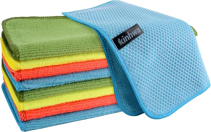 KinHwa Kitchen Washcloths for Dishes Absorbent Microfiber Dish Cloths Quick Dry by KinHwa