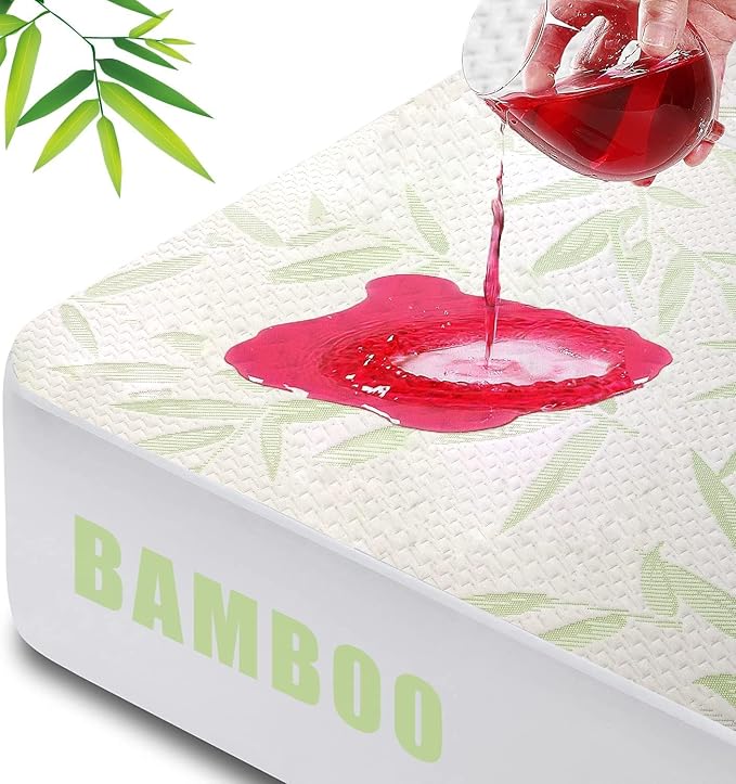 Twin Mattress Protector Waterproof Mattress Pad Washable Bamboo Rayon Mattress by SoftHour