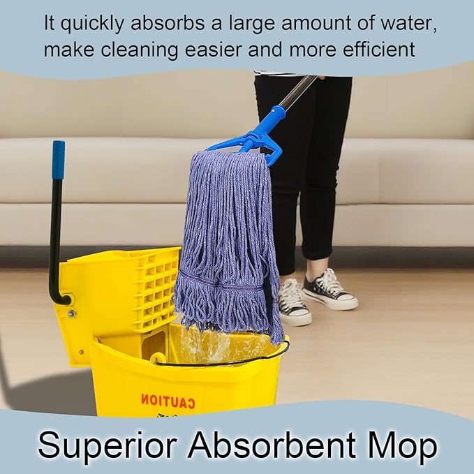 JERIA 4 Pack Heavy Duty Mop Head Replacements, String Mop Head - Image 7