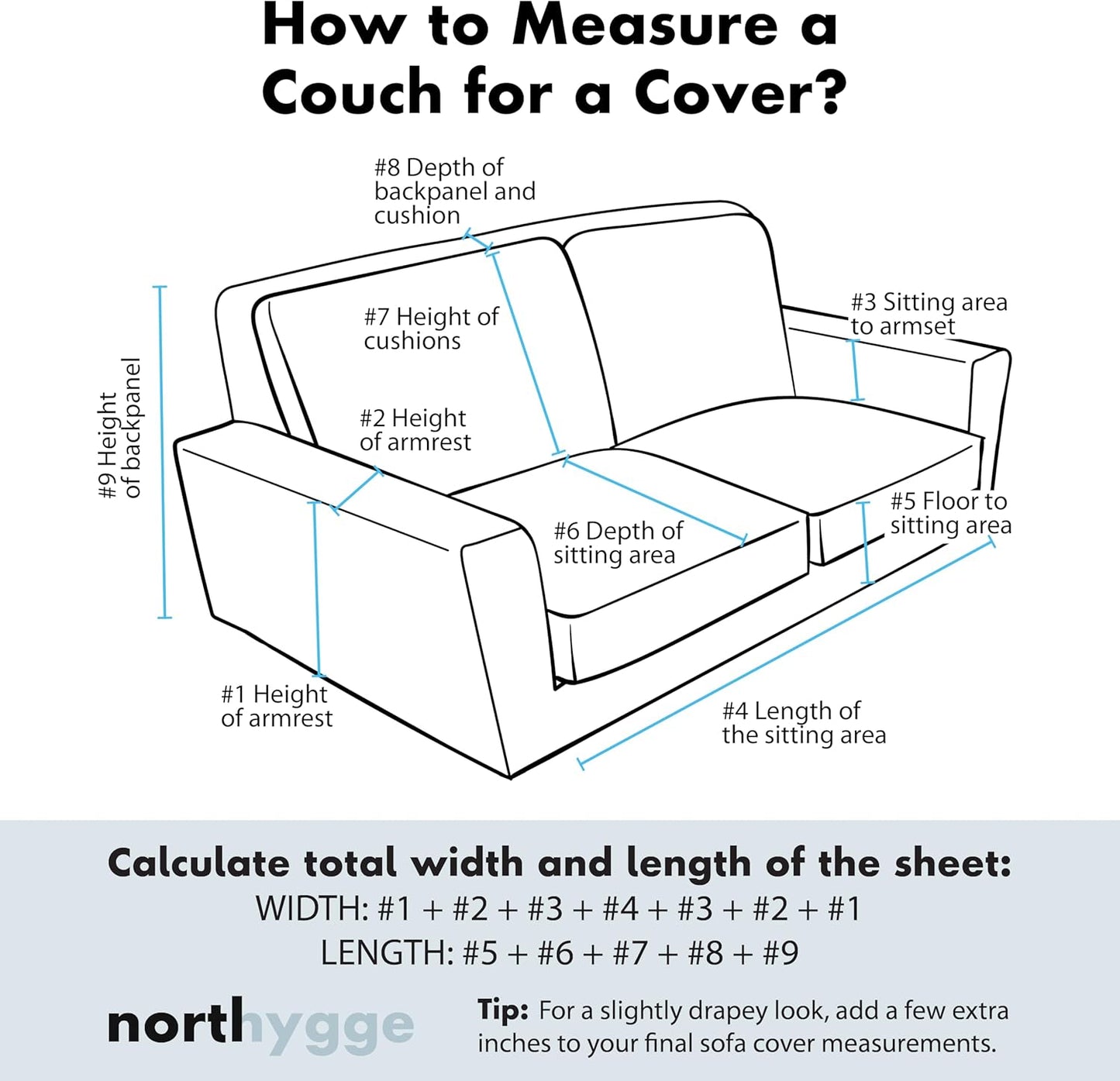 Washable Sofa Cover %100 Pure Cotton, Gauze Couch Covers for Sectional, 3 Seater, L Shape, U Shape Sofa, Large 4 Layered Natural Muslin Fabric, Cloud Like Couch Cover (Cream, 95x118" / 240x300 cm)