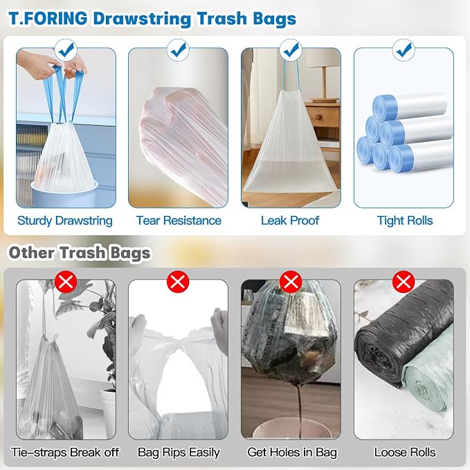 6 Gallon Trash Bags Drawstring 1.1 Mil - Image 3