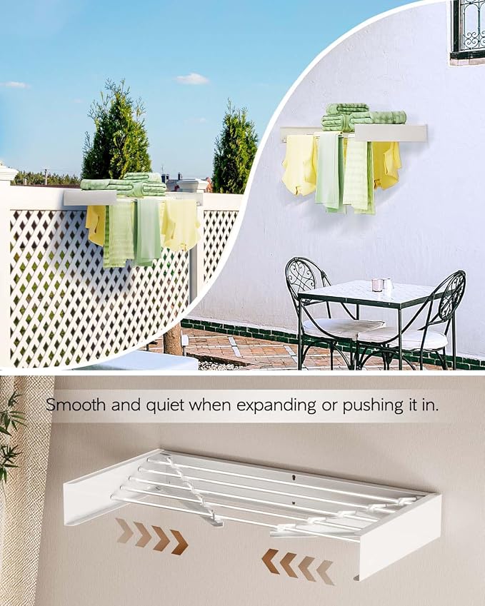 Foldable Wall Mounted Clothes Drying Rack - Image 5
