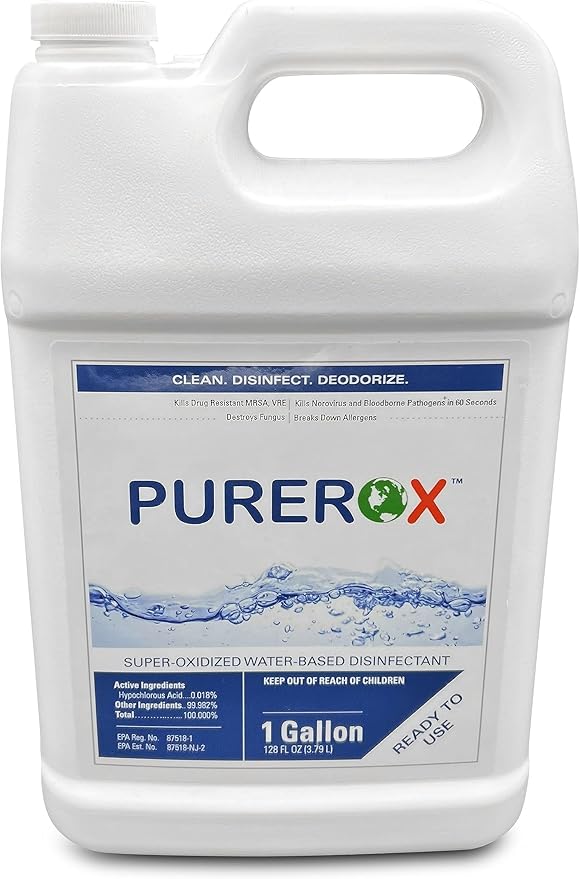 disinfectant Eliminate 99.9999% viruses, MRSA and fungi. PUREROX Hypochlorous by PUREROX-SAFEPOWERFUL