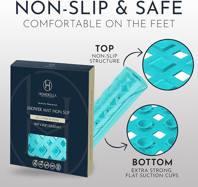 Homerella Anti Slip Shower Mat | Anti Mold Non Slip Bathtub Mat - Image 5