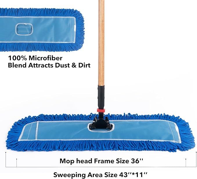 Matthew 36'' Microfiber Loop Dust Mop Washable Commercial&Residential Heavy - Image 4