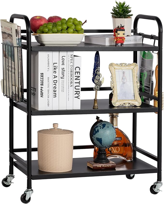 HDANI 3 Tier Metal Rolling Utility Cart, High Capacity Multi Purpose Heavy Duty by HDANI