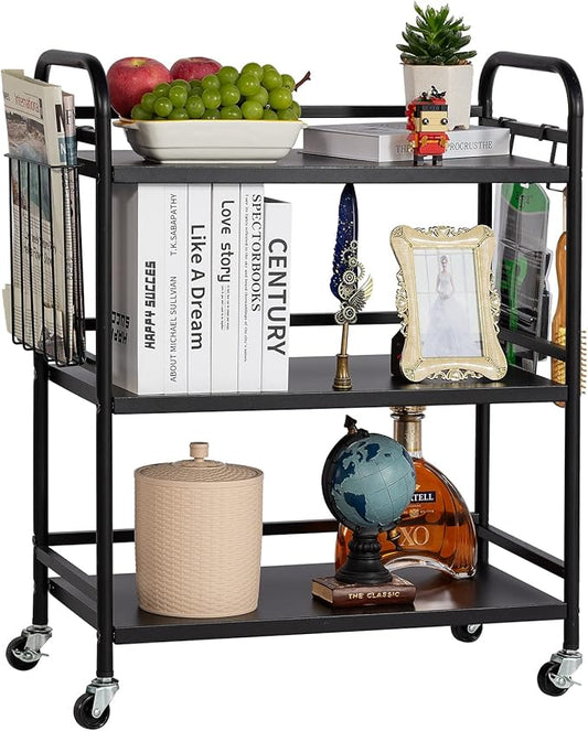 HDANI 3 Tier Metal Rolling Utility Cart, High Capacity Multi Purpose Heavy Duty by HDANI