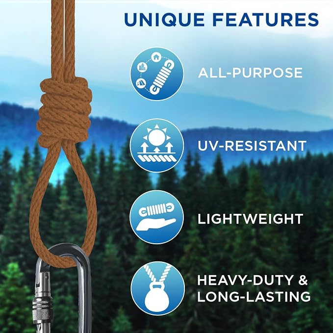 TECEUM Cotton Rope 3/16” – 50 FT – Strong All-Purpose Braided Rope – Natural - Image 4