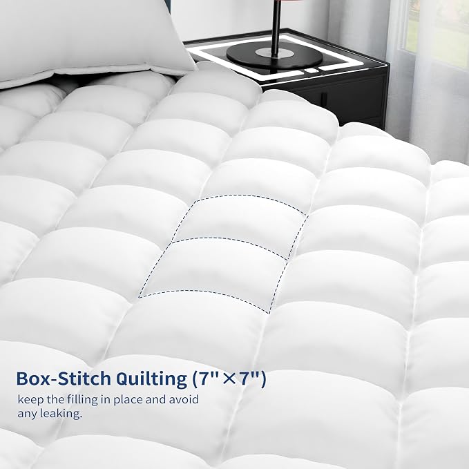Sunflower King Mattress Pad, Hypoallergenic Cotton Mattress Cover, 18-22" Extra - Image 8