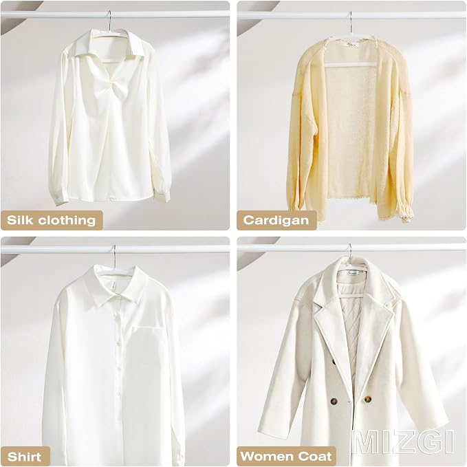 MIZGI 50 Pack White Velvet Hangers - Image 7