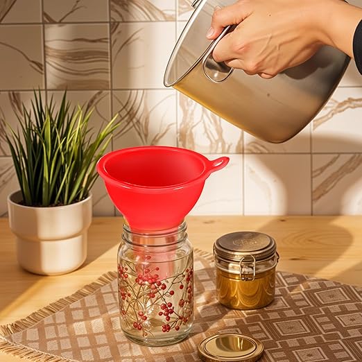 4Pcs Funnels for Kitchen Use Filling Bottles Silicone Funnel Wide Mouth Funnel - Image 5