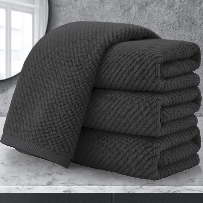 VOOVA & MOVAS Gray Hand Towels for Bathroom, Large 18" x 28" by VOOVAMOVAS