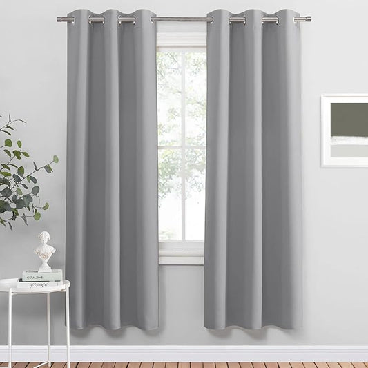 PONY DANCE Sliver Grey Blackout Curtains by PONYDANCE