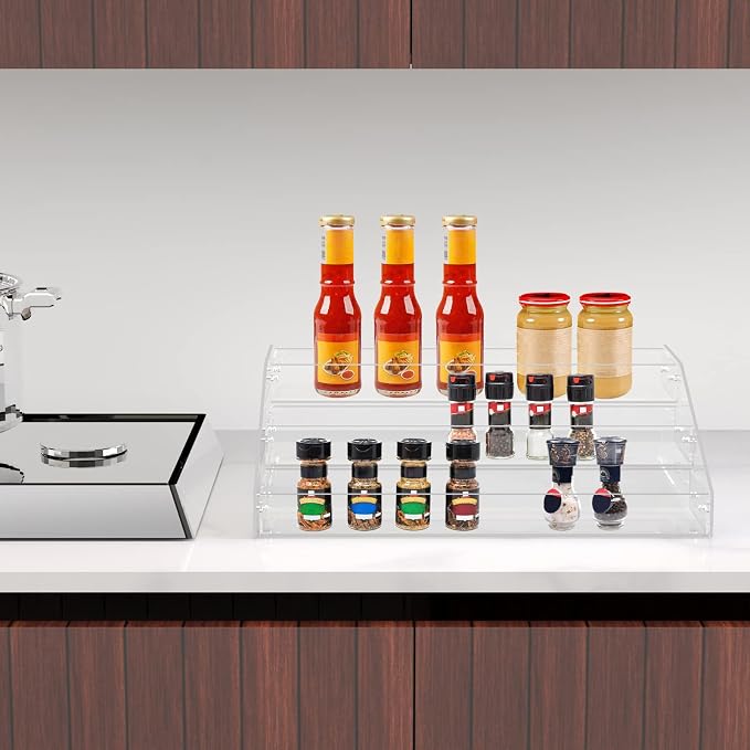 PMMASTO Widen Tiered Spice Rack, Seasoning Organizer, Kitchen Organization and - Image 4