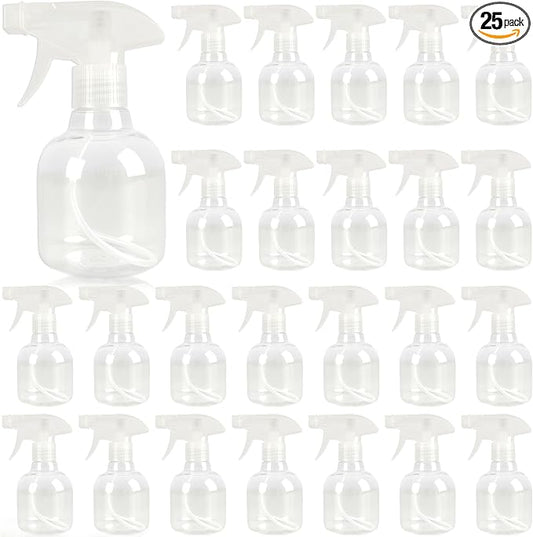 25 Pcs Plastic Spray Bottles 8 oz Empty Clear Refillable Spray Bottles by Unknown