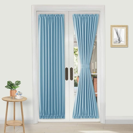DWCN French Door Curtains – Rod Pocket Thermal Blackout Curtain by DWCN